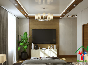 Dizain döwrebap stilde - yatak jaýy.